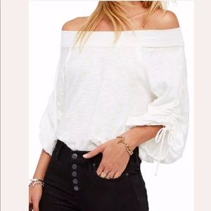 NWT Free People Ivory Bohemia Off The Shoulder Top